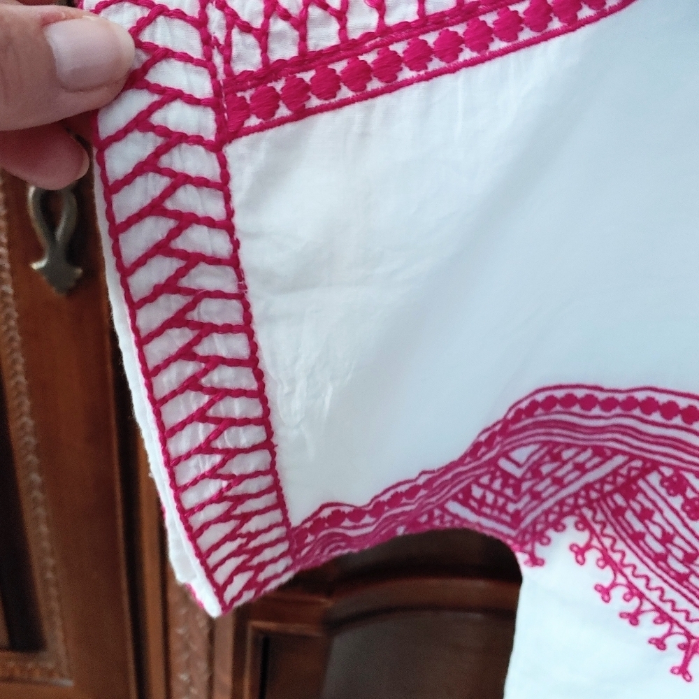 Pomegranate tunic top. XS pink and white - Picture 9 of 12